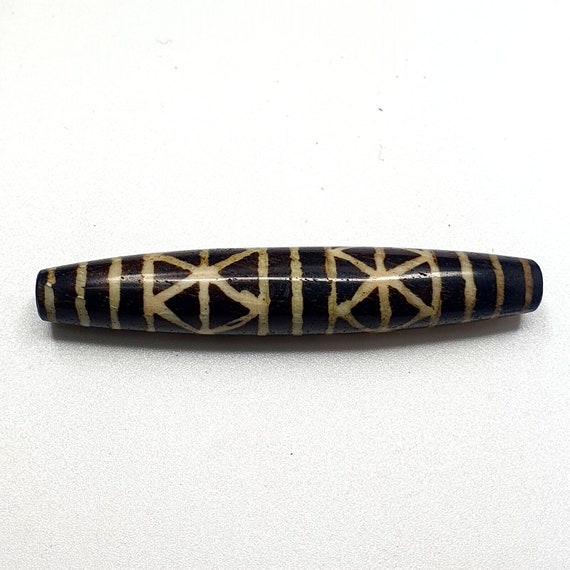 Vintage south asian burma old pumtek pyu beads petrified wood stone bead pt-2