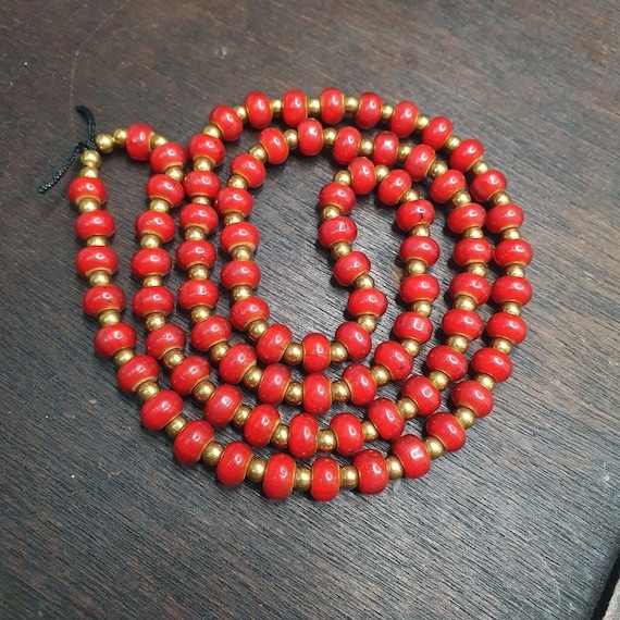 7mm antique venetian white heart trade beads