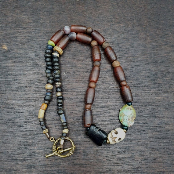 Ancient Islamic Roman Era Antique Glass Beads Necklace #nc