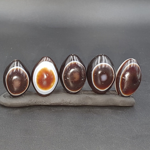 5 beads lot indo himalaya goat eye agate stone bead suleimani agate amulets
