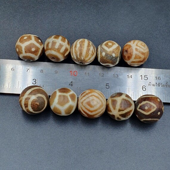 Vintage pumtek bead lot 10 beads 18-19mm lot#271