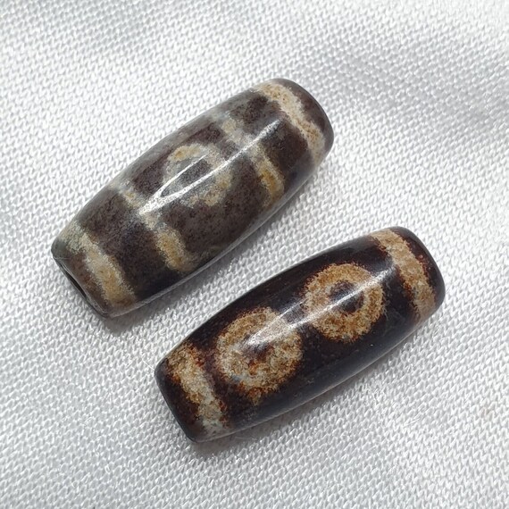 Lot 2 eye bead tibetan dzi bead old amulet agate tibet gzi pendant shd-1