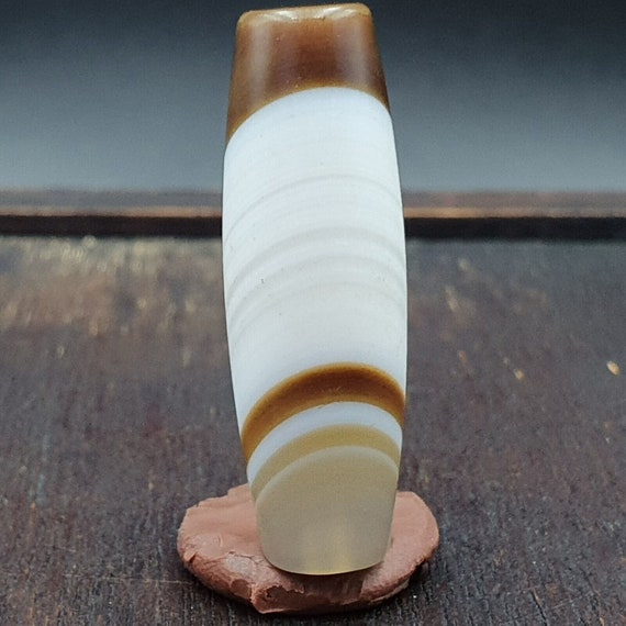 Antique old yemeni agate natural rare pattern banded agate bead 37mm bd-8