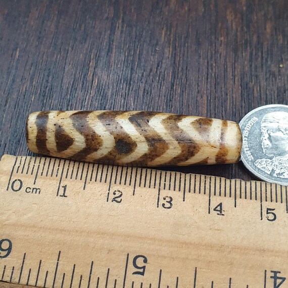 South Asian Burmese Antiques Trade Pumtek petrified Wood Beads 43mm