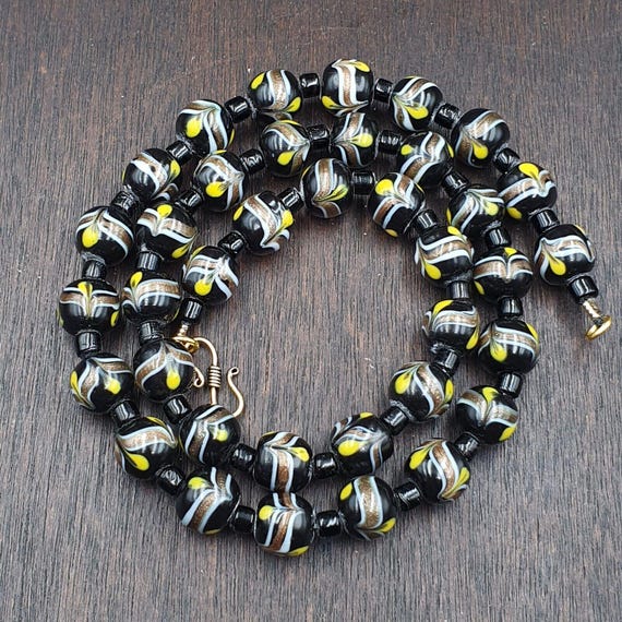 Vintage venetian style wedding cake glass beads necklace 12mm wdk-1Gift