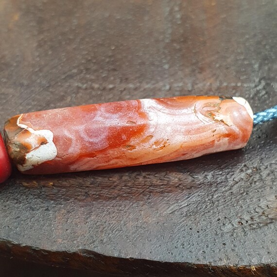 Antique ancient old himalayan indo tibetan Carnelian red agate bead Gift