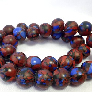 Vintage trade beads very unique color beaded strand necklace 20mm