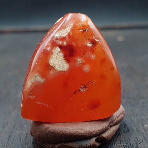 Carnelian antique red agate stone bead amulet pendant from afghanistan