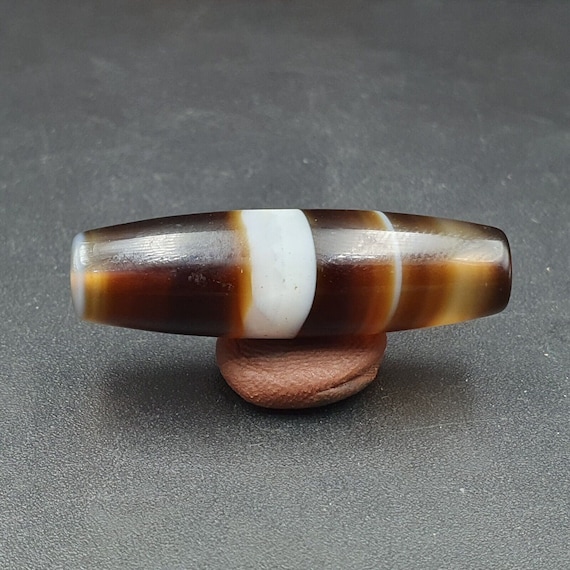 Antique old yemeni agate natural rare pattern banded agate bead 37mm bd-2