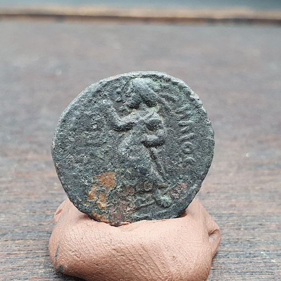 Genuine ancient greek roman byzantine kushan coin green patina coin c12