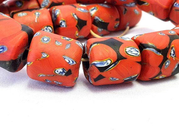 Art deco vene beautiful murano moretti millefiori mosaic glass beadsGift
