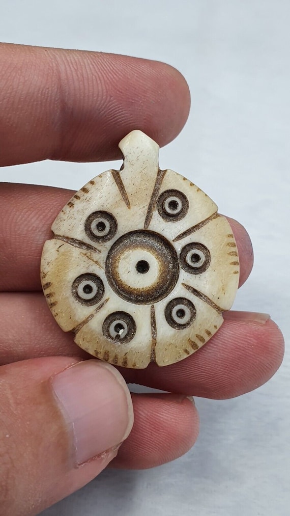 Circa 100ad viking era nordica bone unique huge engraving pendant