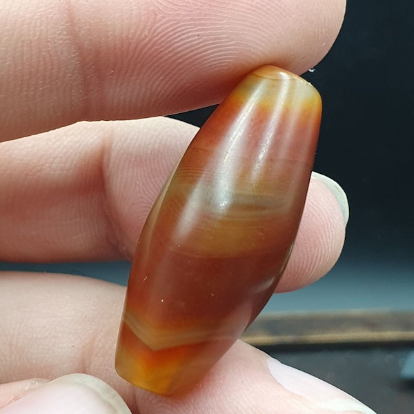 Antique old yemeni red agate middle eastern african agate bead afrd-4