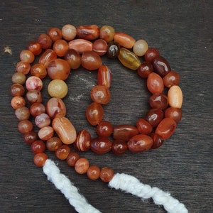Antique vintage himalayan african afghan carnelian agate old bead necklace