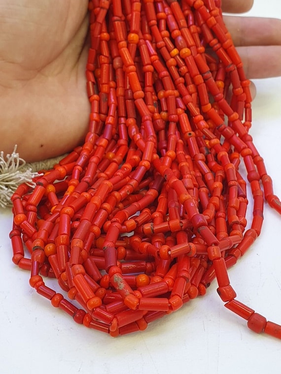 Amazing old beads red color glass beads jewelry necklaceGift