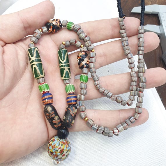 Handmade Glass Bead Statement Necklace, Large Colorful Swirl Focal Pendant, Vibrant Artisan Jewelry, Unique Bohemian Gift for Her