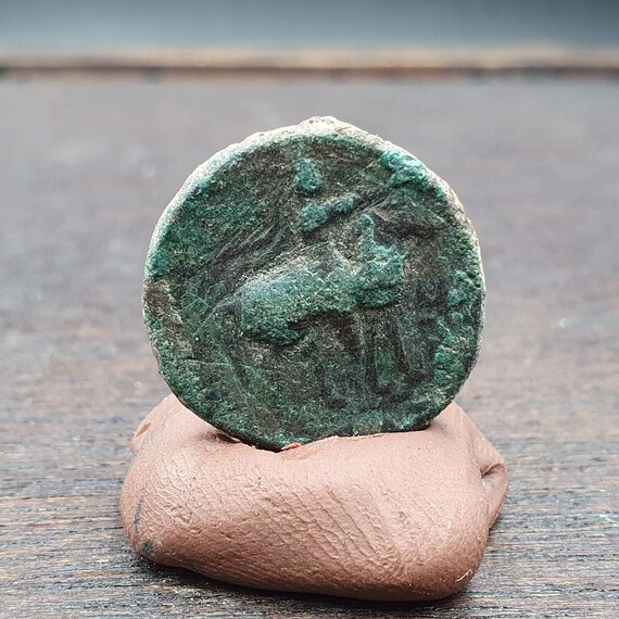 Genuine ancient greek roman byzantine kushan coin green patina coin