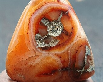 Amuleto antiguo de piedra de ágata ojo de Khorasan, muy raro.