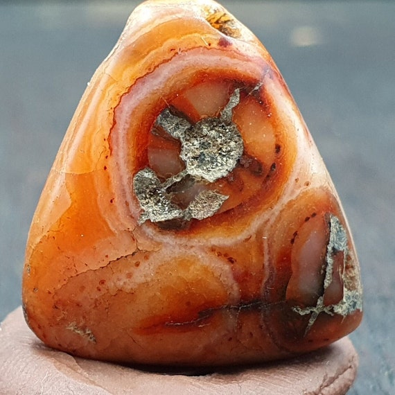 Very rare ancient khorasan antique eye agate stone bead amulet