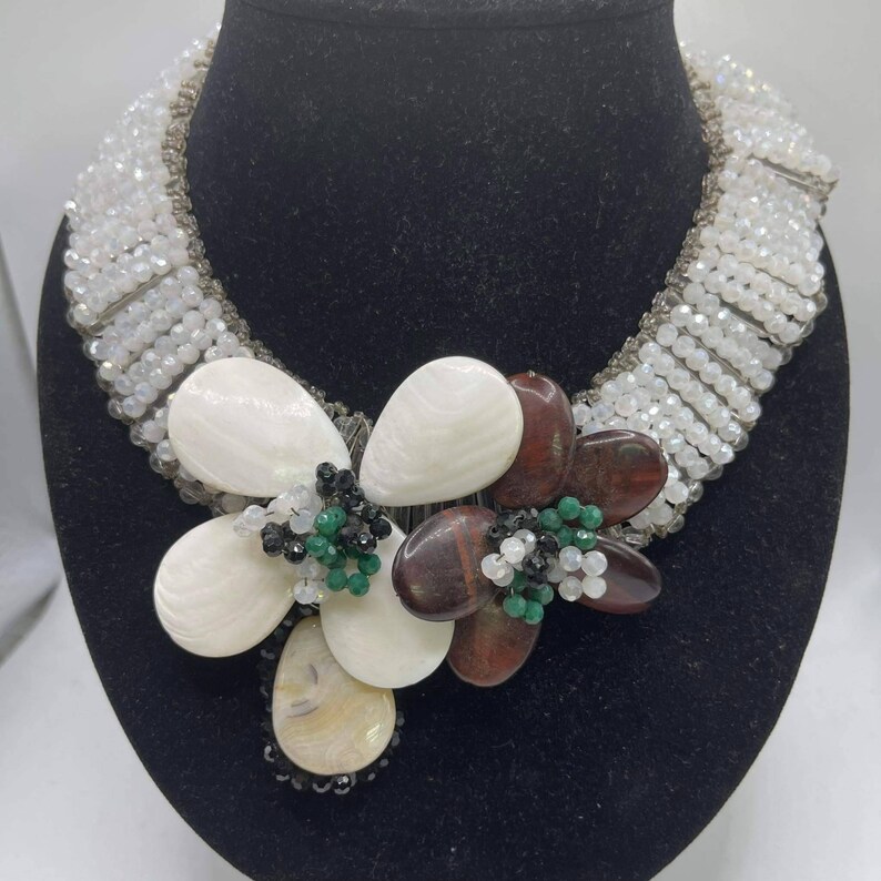 Shops Lovely Vintage Beaded Handmade Chain Bib Choker Multi Color Collar Statement Necklace Ethnic Maxi Necklaces For Women