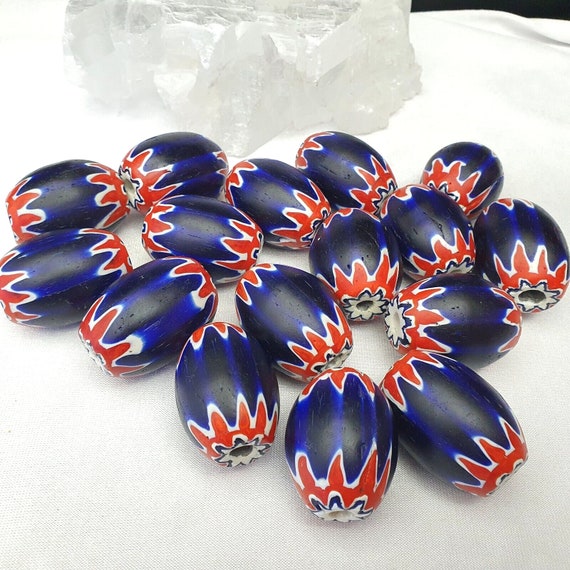 Beautiful 6 layers chevron bead blue chevron glass bead 40mm x 30mm big beadGift