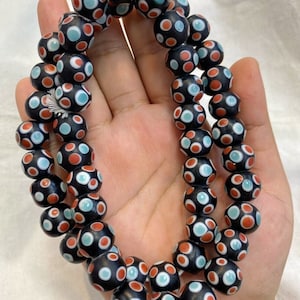 Vintage skunk hundred eyes glass beads 14mm approximately 90 beadsGift
