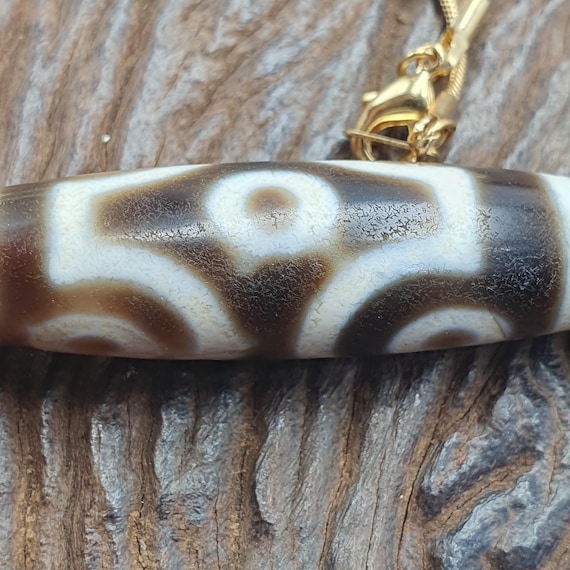 Rare 6 eyes tibetan nepalese agate bead dzi pendant necklace