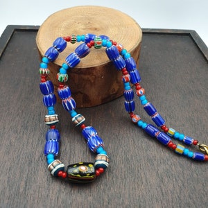 Fusion of elegance venetian inspired beadwork chevron beads necklace nc-501