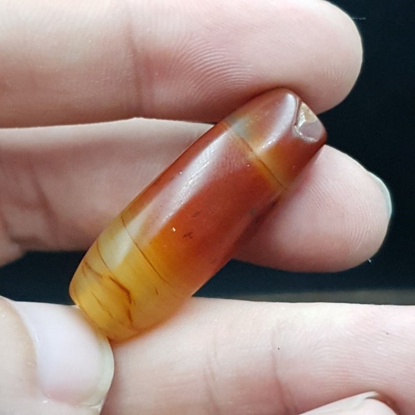 Antique old yemeni red agate middle eastern african agate bead afrd-2