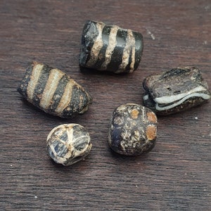 Lot  5 ancient roman . mosaic glass bead. 300 - 200 a.d lt-rb500Gift