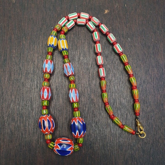 Beautiful vintage chevron venetian style 6 layers chevron beads necklace bnc-2