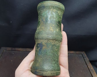 Carved with dragon decoration old chinese antiques jade snuff bottle,