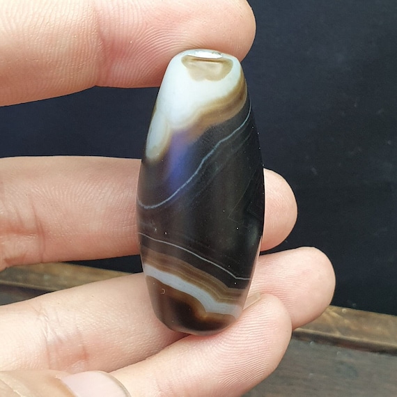 Vintage old himalayan indo tibetan very rare agate bead 48mm