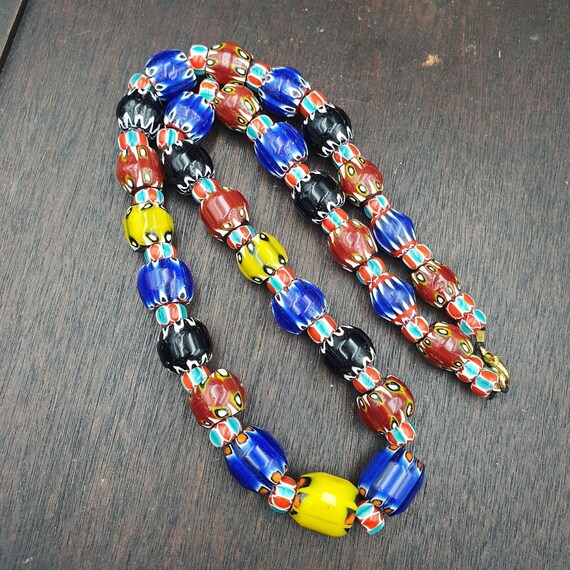 Vintage chevron venetian style multilayers glass beads necklace 15mm mch-2Gift