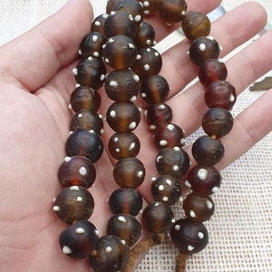 Vintage african trade beads skunk, venetian glass  beads necklace strandGift