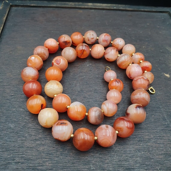 Antique indo tibetan carnelian old agate beads tribal beads jewelry necklace
