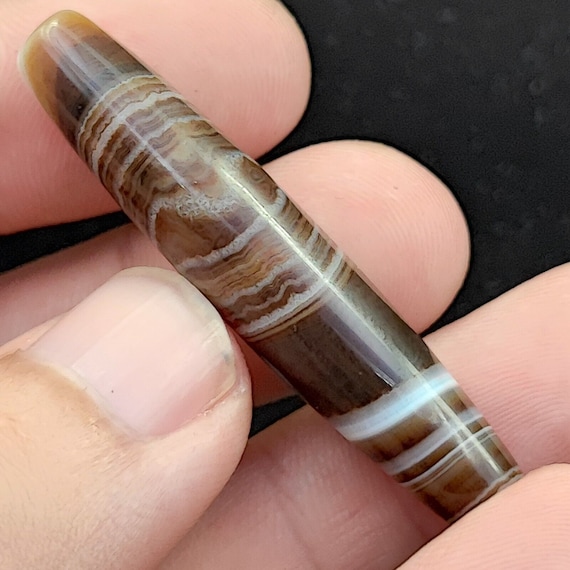 Vintage old yemeni agate natural eye rare pattern banded agate bead  ym-1