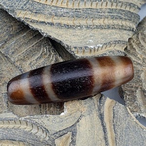 Alte alte Himalaya Indo Tibet Amulett Perle mit 4 Streifen Augenachat