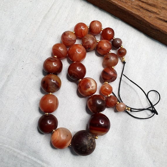Beautiful antique persian african carnelian beads agate jewelry necklace