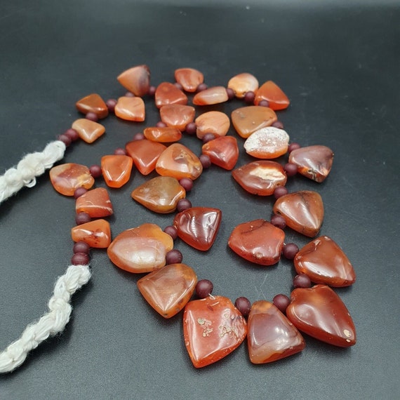 Antique 33 agate pendants african carnelian beads amulet pendant necklace