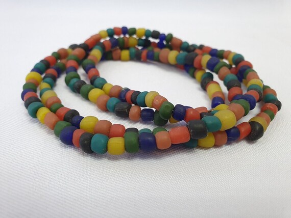 Beautiful vintage thai glass beads long necklaceGift