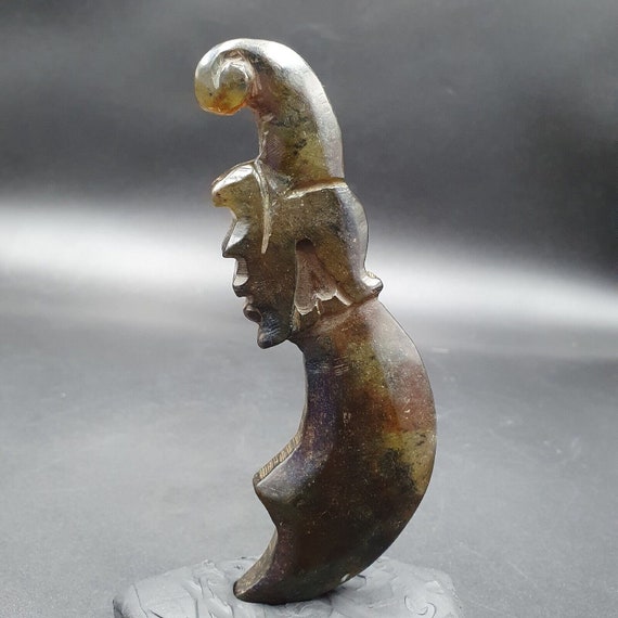 Antique stone green jade mystic animal carving stone pendent amulet  jd-20
