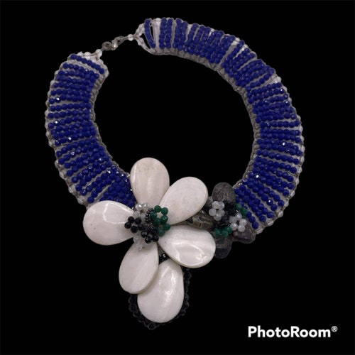 Wonderful shops Vintage Beaded Handmade Chain Bib Choker Multi Color Collar Statement Necklace Ethnic Maxi Necklaces For Women