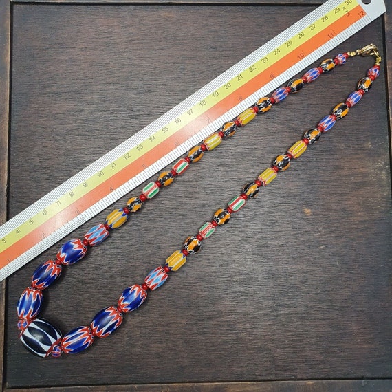 Vintage chevron and white heart venetian beads glass beads necklace nc-1013Gift