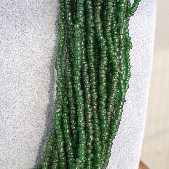 Vintage tiny green afghan glass beads afghanistan… - image 9