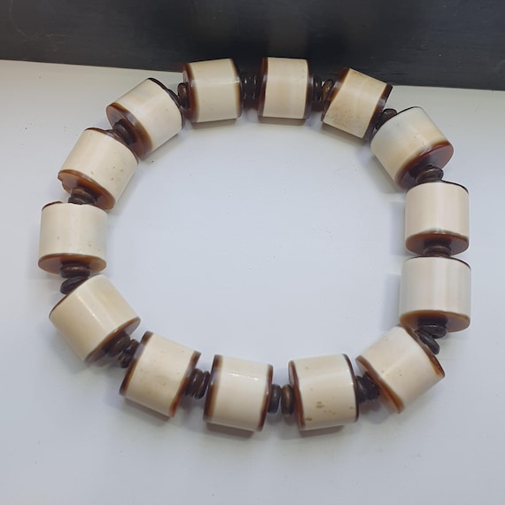 Antique old dzi agate Genuine Yemeni banded agate beads bracelet