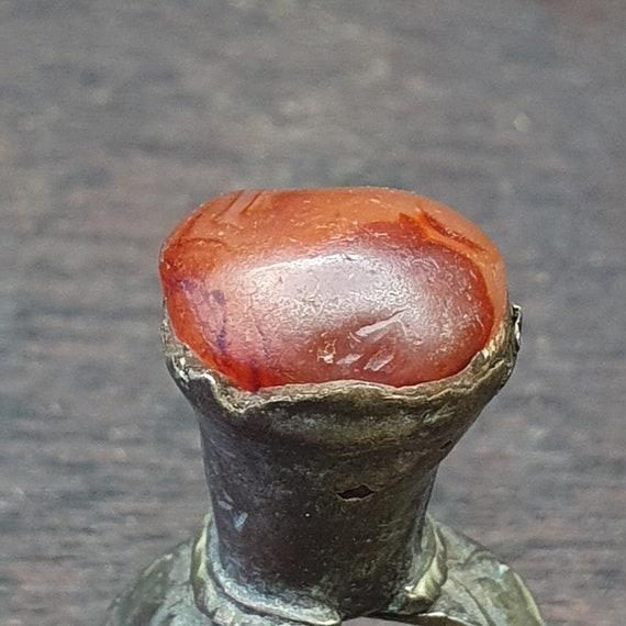 Antique vintage near eastern ring with agate center stone turkish empire eraGift
