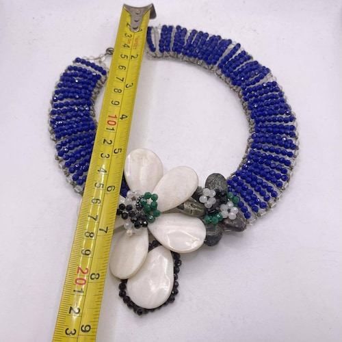 Wonderful shops Vintage Beaded Handmade Chain Bib Choker Multi Color Collar Statement Necklace Ethnic Maxi Necklaces For Women