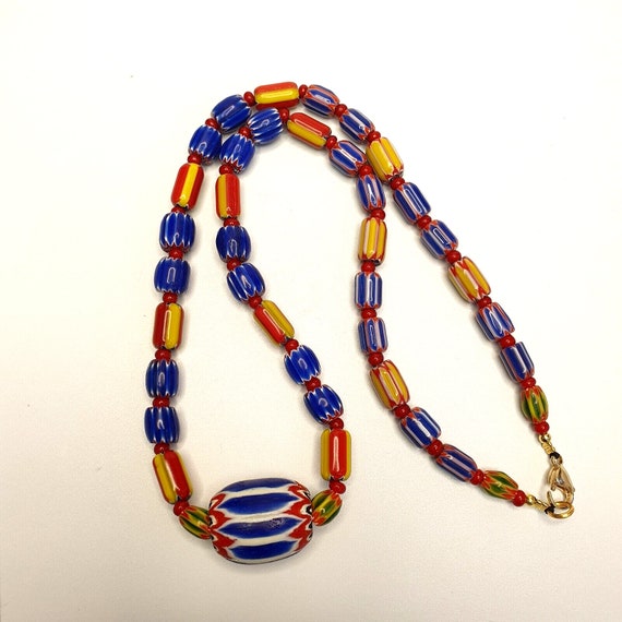 Chevron and white heart venetian beads african glass beads necklace #nc-104Gift