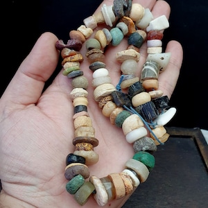 Authentic ancient islamic roman venetian era beads strand necklace #kv-kv-21